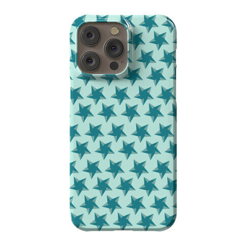 Teal Star Pattern Phone Case